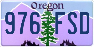 OR license plate 976FSD