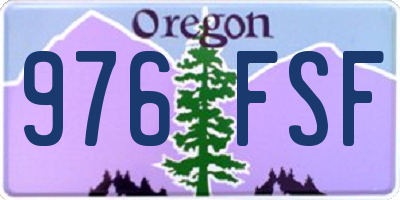 OR license plate 976FSF