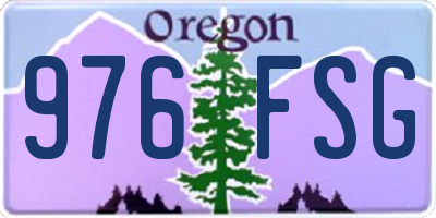 OR license plate 976FSG
