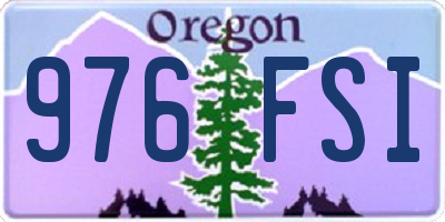 OR license plate 976FSI