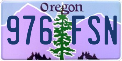 OR license plate 976FSN