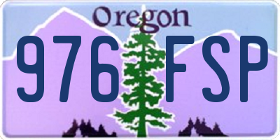 OR license plate 976FSP