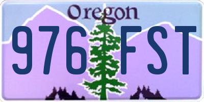 OR license plate 976FST