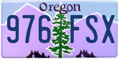 OR license plate 976FSX