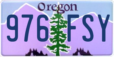 OR license plate 976FSY
