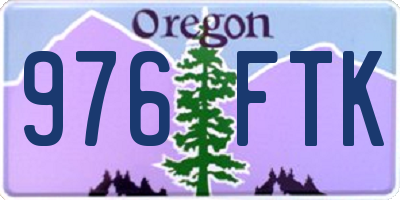 OR license plate 976FTK