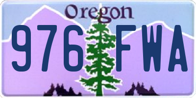 OR license plate 976FWA