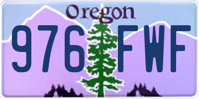 OR license plate 976FWF