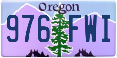 OR license plate 976FWI
