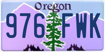 OR license plate 976FWK