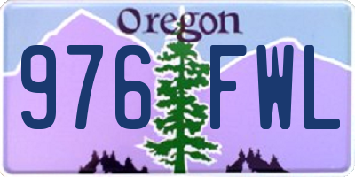 OR license plate 976FWL