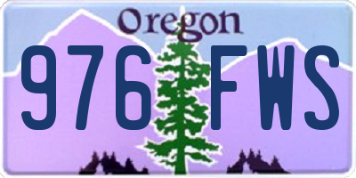 OR license plate 976FWS