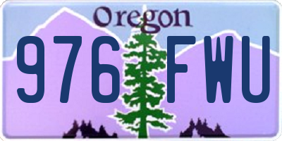 OR license plate 976FWU