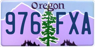 OR license plate 976FXA