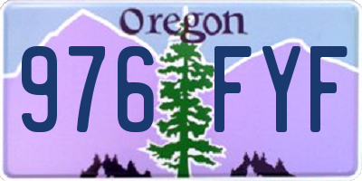 OR license plate 976FYF