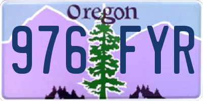 OR license plate 976FYR