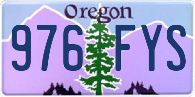 OR license plate 976FYS