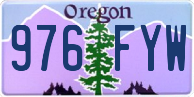 OR license plate 976FYW