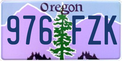 OR license plate 976FZK