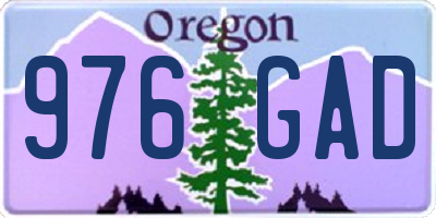 OR license plate 976GAD