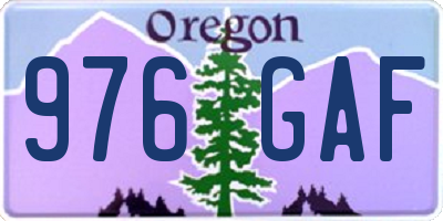 OR license plate 976GAF