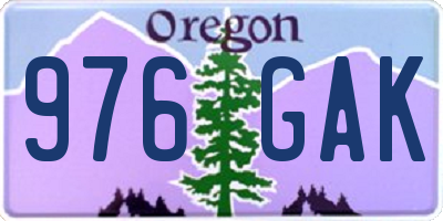 OR license plate 976GAK