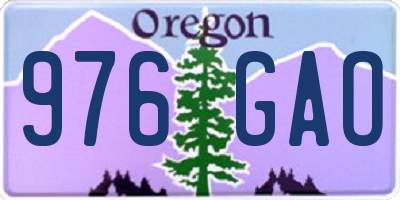 OR license plate 976GAO