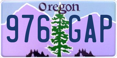 OR license plate 976GAP