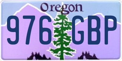 OR license plate 976GBP