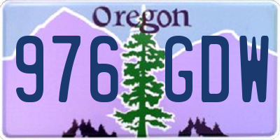 OR license plate 976GDW