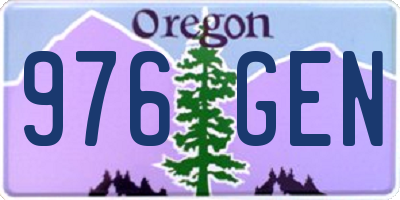OR license plate 976GEN