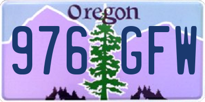 OR license plate 976GFW