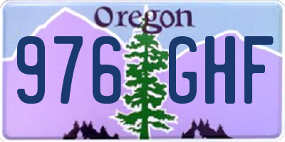 OR license plate 976GHF