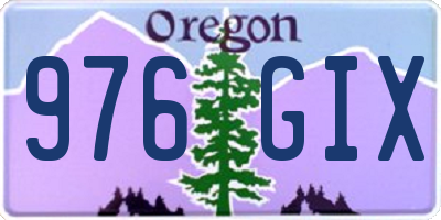 OR license plate 976GIX