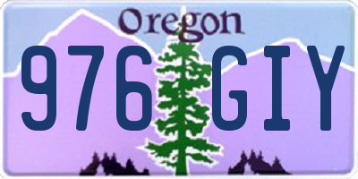 OR license plate 976GIY