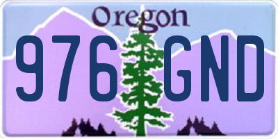 OR license plate 976GND