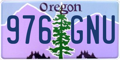 OR license plate 976GNU