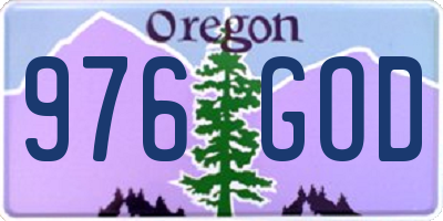 OR license plate 976GOD