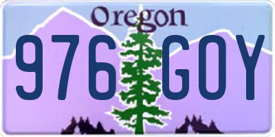 OR license plate 976GOY