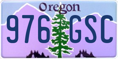OR license plate 976GSC