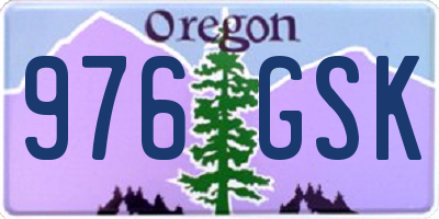OR license plate 976GSK