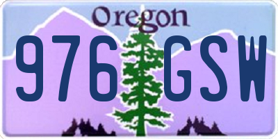 OR license plate 976GSW