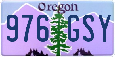 OR license plate 976GSY