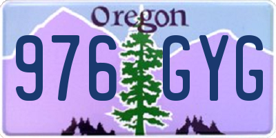 OR license plate 976GYG