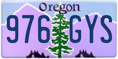 OR license plate 976GYS