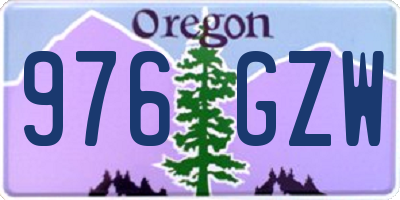 OR license plate 976GZW