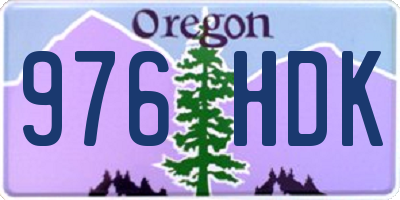 OR license plate 976HDK
