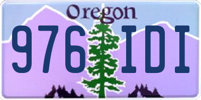 OR license plate 976IDI