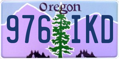 OR license plate 976IKD