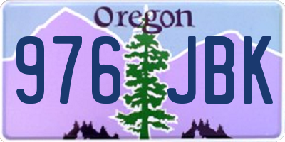 OR license plate 976JBK